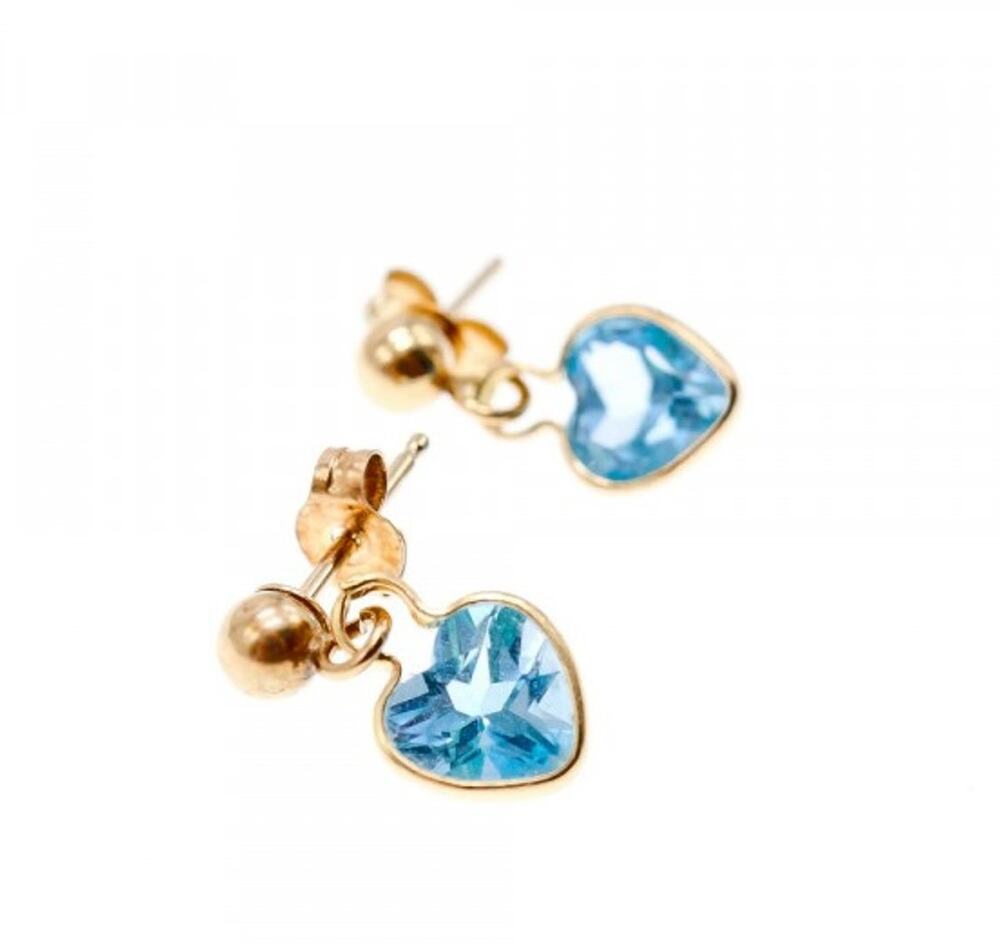 10K Yellow Gold Blue Spinel Earrings